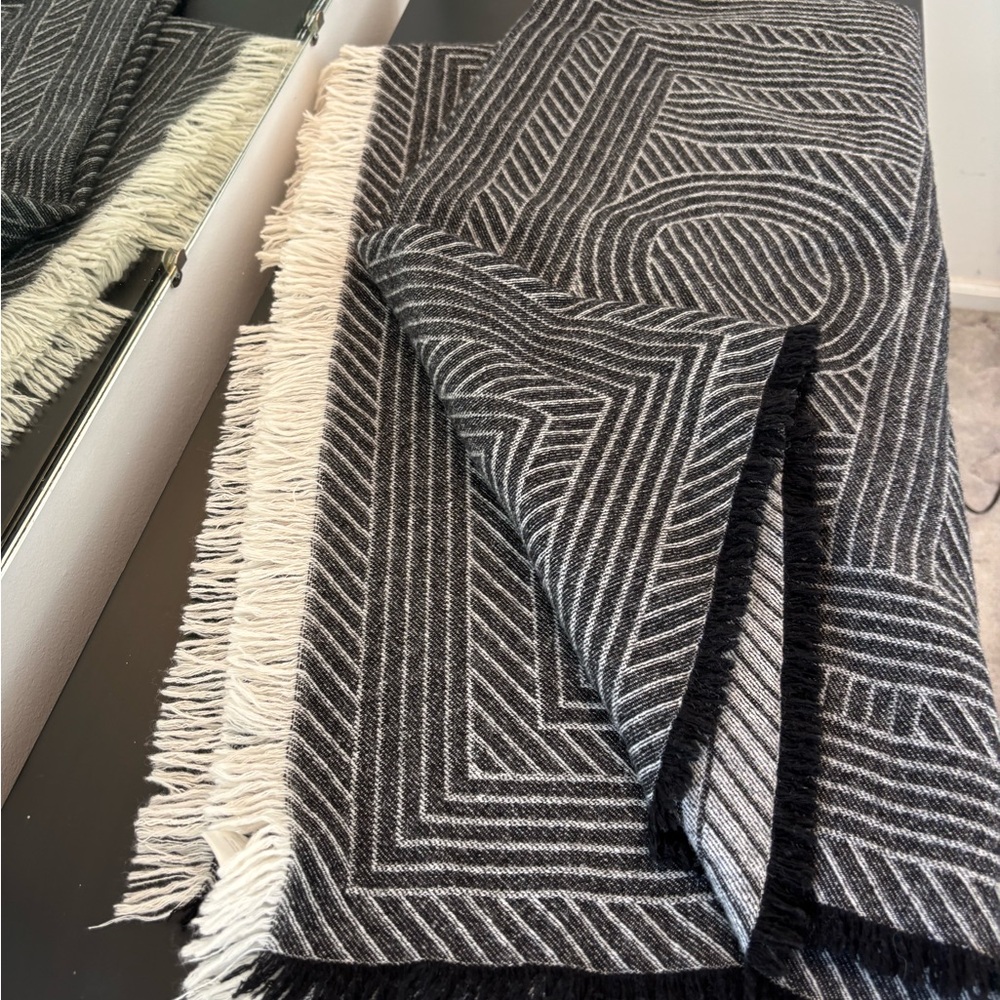 Toteme wool jacquard blanket scarf